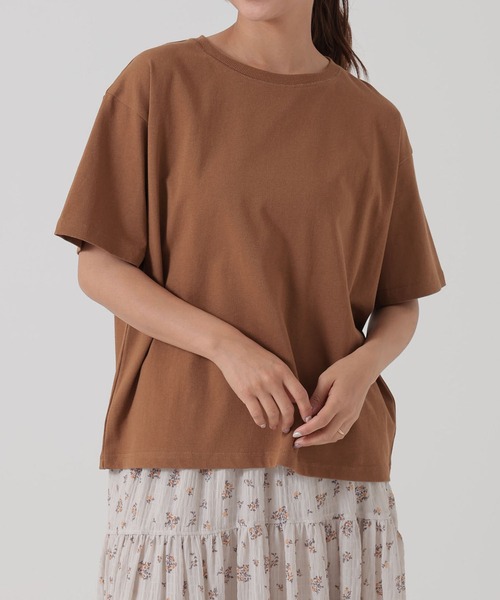 HEART MARKET(ハートマーケット)の「ワイドなTEE(Tシャツ/カットソー・レディース・ダークブラウン/ブラック/チャコール/グレイッシュベージュ/モカ/ホワイト/キャメル・SMALL/MEDIUM/LARGE)」の7枚目の写真
