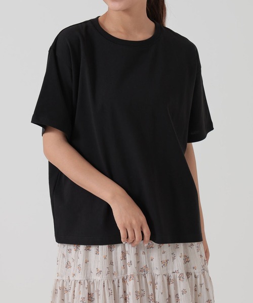 HEART MARKET(ハートマーケット)の「ワイドなTEE(Tシャツ/カットソー・レディース・ダークブラウン/ブラック/チャコール/グレイッシュベージュ/モカ/ホワイト/キャメル・SMALL/MEDIUM/LARGE)」の2枚目の写真
