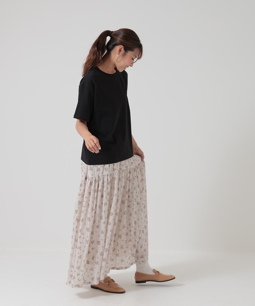 HEART MARKET(ハートマーケット)の「ワイドなTEE(Tシャツ/カットソー・レディース・ダークブラウン/ブラック/チャコール/グレイッシュベージュ/モカ/ホワイト/キャメル・SMALL/MEDIUM/LARGE)」の9枚目の写真