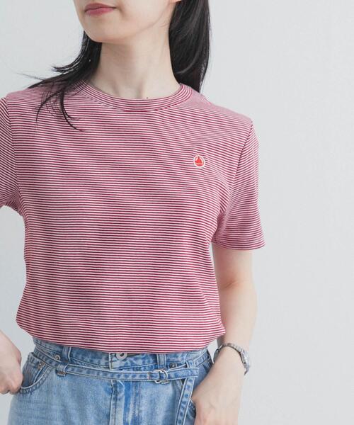 PETIT BATEAU(プチバトー)の「『別注』PETIT BATEAU×DOORS EMBROIDERYT-SHIRTS ST2(Tシャツ/カットソー・レディース・レッド系その他・X-SMALL/MEDIUM/SMALL)」の3枚目の写真