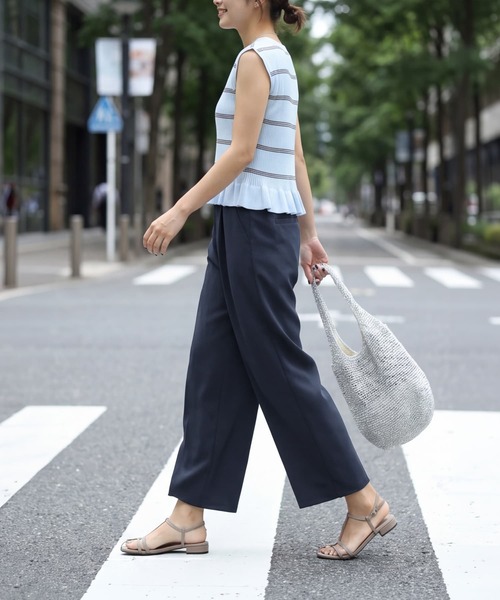 STYLE DELI（スタイルデリ）の「半端丈ラクちんポンチタックパンツ（その他パンツ・レディース・ブラック/ネイビー・02/01）」の15枚目の写真
