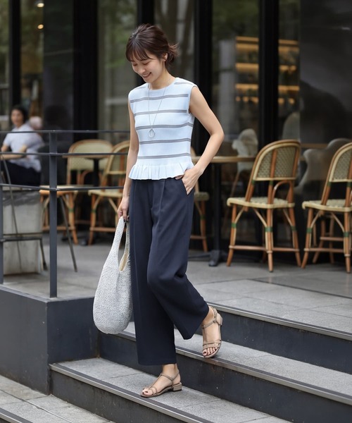 STYLE DELI（スタイルデリ）の「半端丈ラクちんポンチタックパンツ（その他パンツ・レディース・ブラック/ネイビー・02/01）」の18枚目の写真