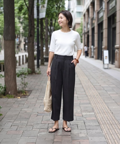 STYLE DELI（スタイルデリ）の「半端丈ラクちんポンチタックパンツ（その他パンツ・レディース・ブラック/ネイビー・02/01）」の19枚目の写真