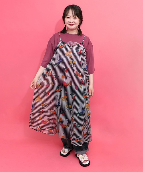 ScoLar(スカラー)の「162719:3柄展開 ボイルガーゼシアーワンピ(ワンピース・レディース・ブラック/ブラウン/オフホワイト・M)」の2枚目の写真