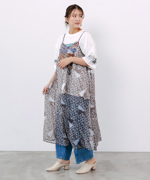 ScoLar(スカラー)の「162719:3柄展開 ボイルガーゼシアーワンピ(ワンピース・レディース・ブラック/ブラウン/オフホワイト・M)」の15枚目の写真