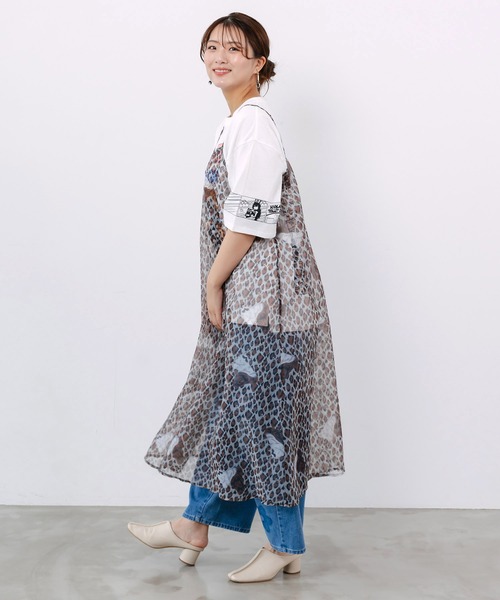 ScoLar(スカラー)の「162719:3柄展開 ボイルガーゼシアーワンピ(ワンピース・レディース・ブラック/ブラウン/オフホワイト・M)」の16枚目の写真