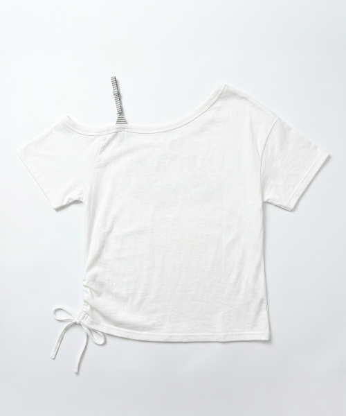 THE GREEN LAB（ザグリーンラボ）の「ストライプタイワンショルダー半袖[ホワイト]（Tシャツ/カットソー・レディース・その他・FREE）」の10枚目の写真