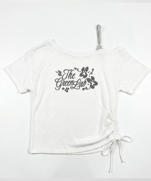 THE GREEN LAB（ザグリーンラボ）の「ストライプタイワンショルダー半袖[ホワイト]（Tシャツ/カットソー・レディース・その他・FREE）」の11枚目の写真