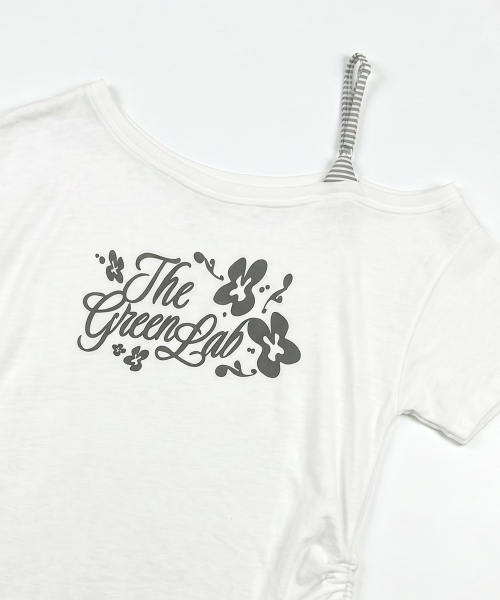 THE GREEN LAB（ザグリーンラボ）の「ストライプタイワンショルダー半袖[ホワイト]（Tシャツ/カットソー・レディース・その他・FREE）」の12枚目の写真