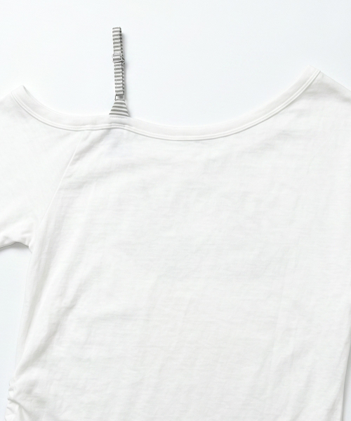 THE GREEN LAB（ザグリーンラボ）の「ストライプタイワンショルダー半袖[ホワイト]（Tシャツ/カットソー・レディース・その他・FREE）」の14枚目の写真