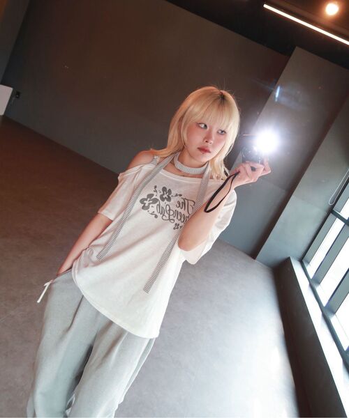 THE GREEN LAB（ザグリーンラボ）の「ストライプタイワンショルダー半袖[ホワイト]（Tシャツ/カットソー・レディース・その他・FREE）」の18枚目の写真
