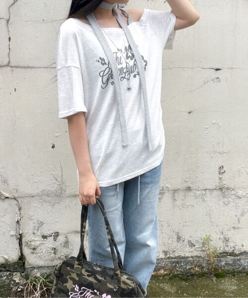 THE GREEN LAB（ザグリーンラボ）の「ストライプタイワンショルダー半袖[ホワイト]（Tシャツ/カットソー・レディース・その他・FREE）」の19枚目の写真