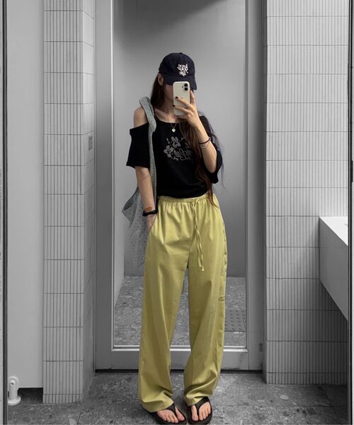 THE GREEN LAB（ザグリーンラボ）の「ストライプタイワンショルダー半袖[ホワイト]（Tシャツ/カットソー・レディース・その他・FREE）」の22枚目の写真