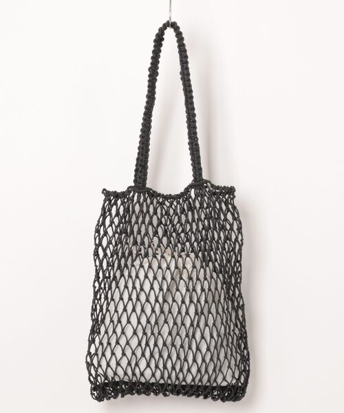 TONE SELECT GOODS(トーンセレクトグッズ)の「Liaa/巾着つき メッシュネット トートバッグ A18816(トートバッグ・レディース・ブラック/ホワイト・FREE)」の6枚目の写真