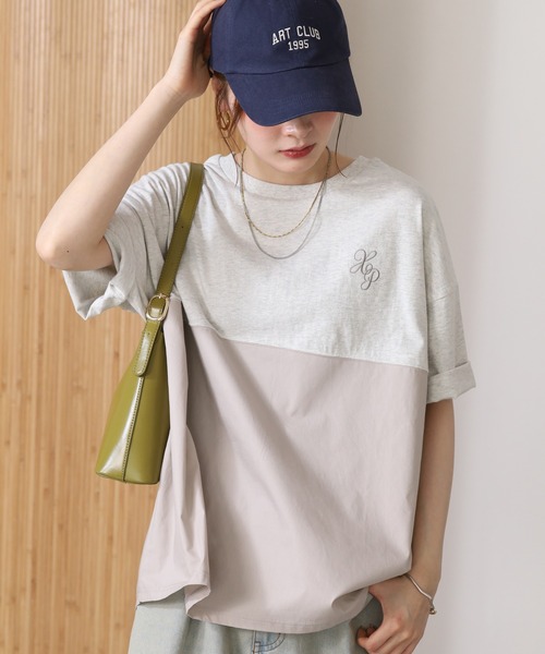 Arinomama(アリノママ)の「16s空紡糸天竺 220g/㎡ スプリットTシャツ 半袖(Tシャツ/カットソー・レディース・杢グレー/ブラック/オフホワイト/カーキ・FREE)」の12枚目の写真