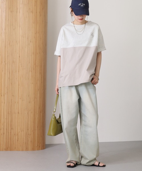 Arinomama(アリノママ)の「16s空紡糸天竺 220g/㎡ スプリットTシャツ 半袖(Tシャツ/カットソー・レディース・杢グレー/ブラック/オフホワイト/カーキ・FREE)」の17枚目の写真