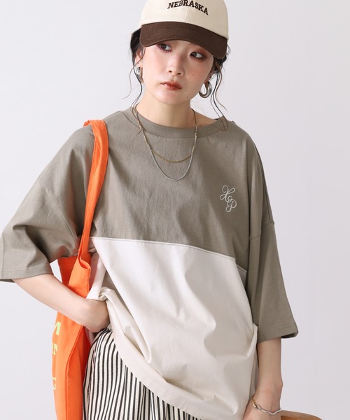 Arinomama(アリノママ)の「16s空紡糸天竺 220g/㎡ スプリットTシャツ 半袖(Tシャツ/カットソー・レディース・杢グレー/ブラック/オフホワイト/カーキ・FREE)」の20枚目の写真