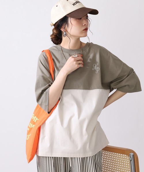 Arinomama(アリノママ)の「16s空紡糸天竺 220g/㎡ スプリットTシャツ 半袖(Tシャツ/カットソー・レディース・杢グレー/ブラック/オフホワイト/カーキ・FREE)」の21枚目の写真