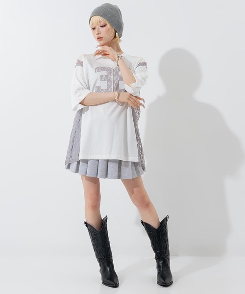 ANAP(アナップ)の「レースナンバリングゲームシャツ(Tシャツ/カットソー・レディース・ネイビー/オフホワイト・F)」の9枚目の写真