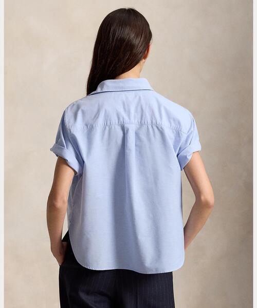 POLO RALPH LAUREN(ポロ ラルフ ローレン)の「コットン オックスフォード ショートスリーブ シャツ(シャツ/ブラウス・レディース・ブルー・S/M/L/XS)」の5枚目の写真