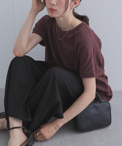 URBAN RESEARCH DOORS(アーバンリサーチドアーズ)の「『UR TECH ひやサラクール』バックポイントタックプルオーバー(Tシャツ/カットソー・レディース・ネイビー/オフホワイト/ピンク/ブラウン・FREE)」の2枚目の写真