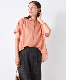 ヨーク切替ギャザーシャツ