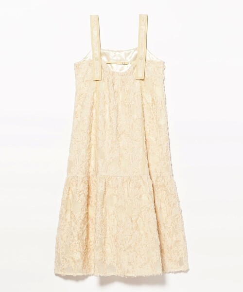 Ray BEAMS(レイビームス)の「ジャカード ティアード キャミ ワンピース(ワンピース・レディース・ブラック/アイボリー・ONE SIZE)」の5枚目の写真
