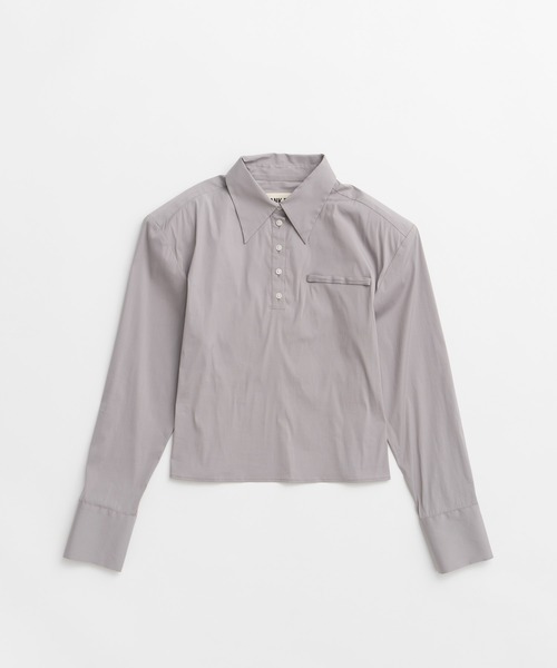 PRANK PROJECT(プランクプロジェクト)の「【2026Autumn Pre-Order】ショルダーパッドハイストレッチブロードシャツ / Shoulder Pad High-Stretch Broadcloth Shirt(シャツ/ブラウス・レディース・サックスブルー/グレー/ホワイト・FREE)」の17枚目の写真