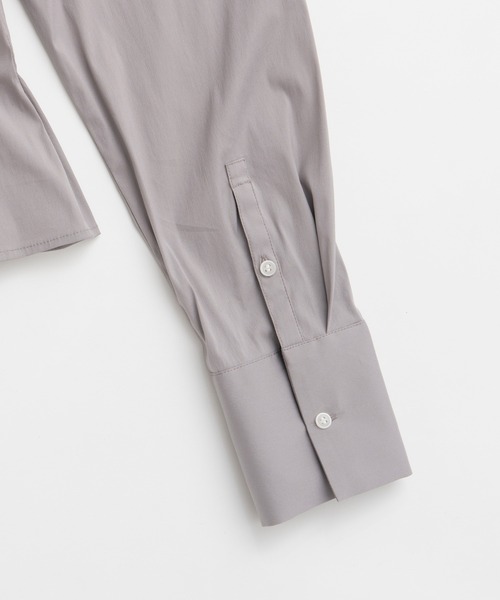 PRANK PROJECT(プランクプロジェクト)の「【2026Autumn Pre-Order】ショルダーパッドハイストレッチブロードシャツ / Shoulder Pad High-Stretch Broadcloth Shirt(シャツ/ブラウス・レディース・サックスブルー/グレー/ホワイト・FREE)」の21枚目の写真