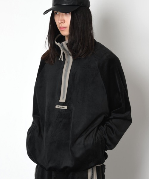 SUPERTHANKS(スーパーサンクス)の「ベロアハーフジッププルオーバーVelour Half zip pullover(スウェット・メンズ・ブラック×グレー/グレー×ホワイト/ブラック×ブラック/グレー・L/M/S)」の2枚目の写真