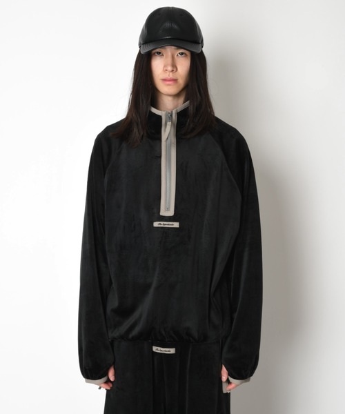 SUPERTHANKS(スーパーサンクス)の「ベロアハーフジッププルオーバーVelour Half zip pullover(スウェット・メンズ・ブラック×グレー/グレー×ホワイト/ブラック×ブラック/グレー・L/M/S)」の6枚目の写真