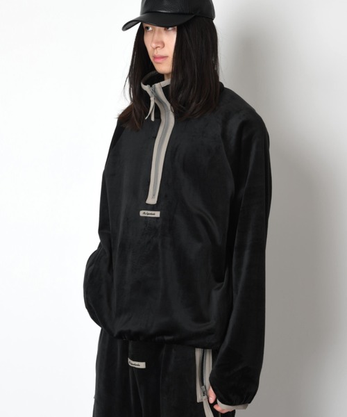 SUPERTHANKS(スーパーサンクス)の「ベロアハーフジッププルオーバーVelour Half zip pullover(スウェット・メンズ・ブラック×グレー/グレー×ホワイト/ブラック×ブラック/グレー・L/M/S)」の5枚目の写真