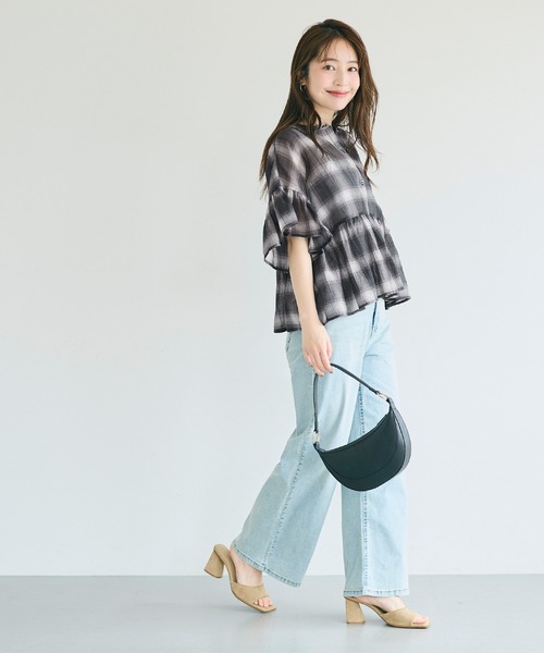 coca(coca)(コカ)の「シアーチェックペプラムブラウス(シャツ/ブラウス・レディース・B/A・L/M/S)」の19枚目の写真
