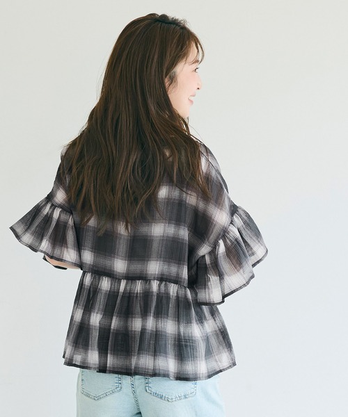 coca(coca)(コカ)の「シアーチェックペプラムブラウス(シャツ/ブラウス・レディース・B/A・L/M/S)」の20枚目の写真