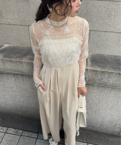 LE'RURE（リルアー）の「Lace tops（ドレス・レディース・ブラック/ベージュ・MEDIUM）」の2枚目の写真