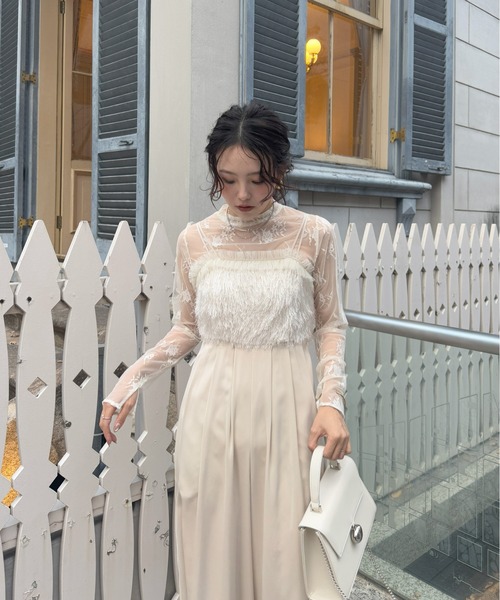 LE'RURE（リルアー）の「Lace tops（ドレス・レディース・ブラック/ベージュ・MEDIUM）」の9枚目の写真
