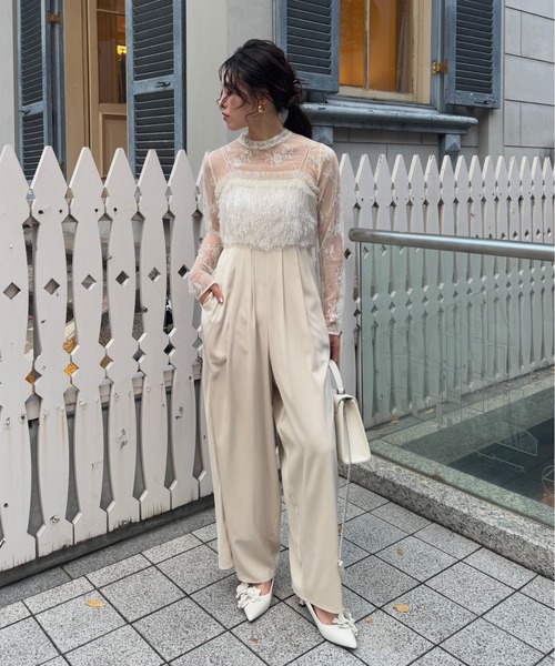 LE'RURE（リルアー）の「Lace tops（ドレス・レディース・ブラック/ベージュ・MEDIUM）」の8枚目の写真