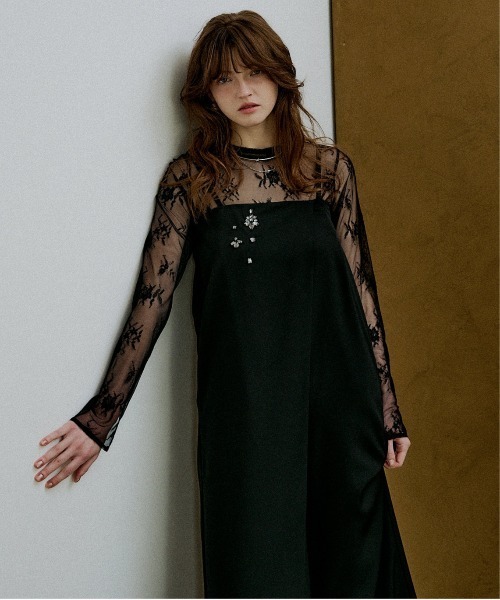 LE'RURE（リルアー）の「Lace tops（ドレス・レディース・ブラック/ベージュ・MEDIUM）」の5枚目の写真