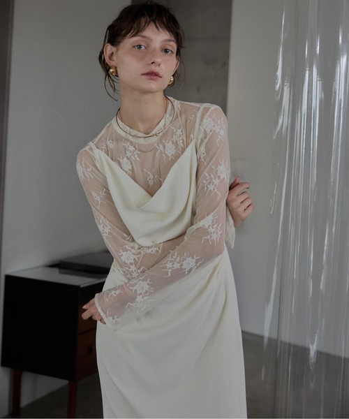 LE'RURE（リルアー）の「Lace tops（ドレス・レディース・ブラック/ベージュ・MEDIUM）」の10枚目の写真