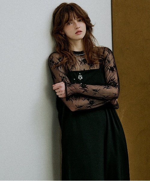 LE'RURE（リルアー）の「Lace tops（ドレス・レディース・ブラック/ベージュ・MEDIUM）」の3枚目の写真