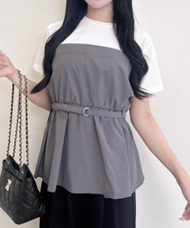 ベルト付ビスチェドッキングトップス