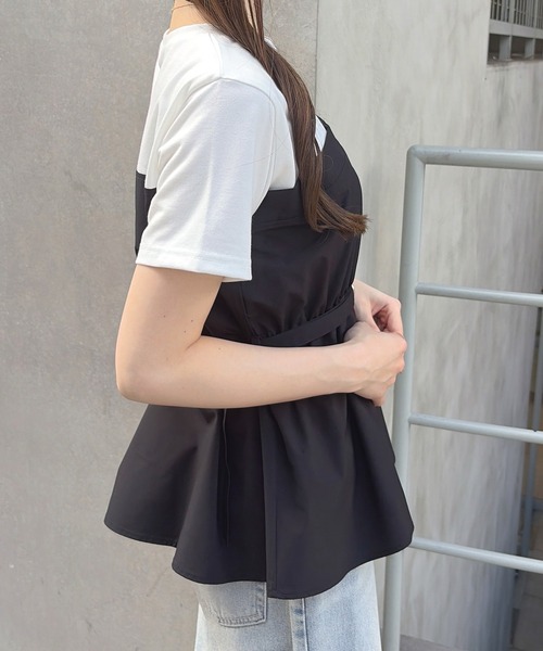 INGNI(イング)の「ベルト付ビスチェドッキングトップス(Tシャツ/カットソー・レディース・ブラウン/ブラック/グレー・M)」の5枚目の写真