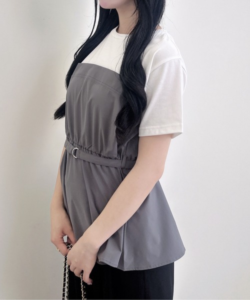 INGNI(イング)の「ベルト付ビスチェドッキングトップス(Tシャツ/カットソー・レディース・ブラウン/ブラック/グレー・M)」の10枚目の写真