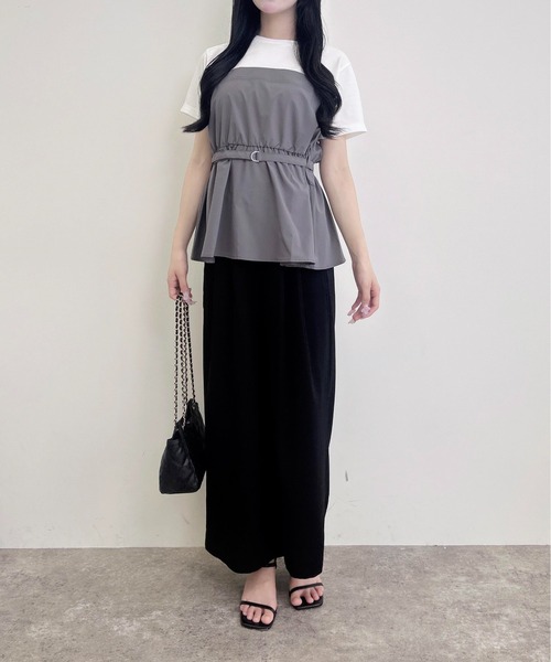 INGNI(イング)の「ベルト付ビスチェドッキングトップス(Tシャツ/カットソー・レディース・ブラウン/ブラック/グレー・M)」の12枚目の写真