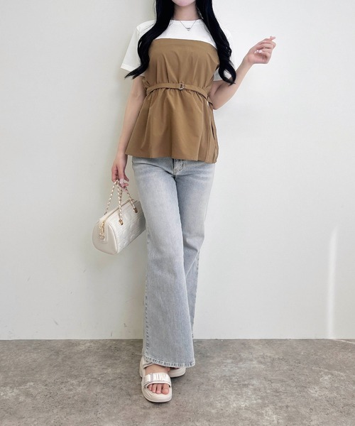 INGNI(イング)の「ベルト付ビスチェドッキングトップス(Tシャツ/カットソー・レディース・ブラウン/ブラック/グレー・M)」の18枚目の写真