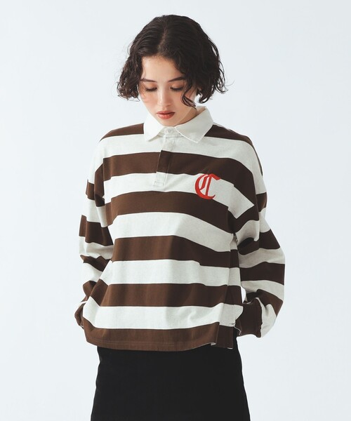 Ray BEAMS(レイビームス)の「【別注】Champion / ラグビー Tシャツ(ポロシャツ・レディース・ダークブラウン/ネイビー/その他・ONE SIZE)」の2枚目の写真