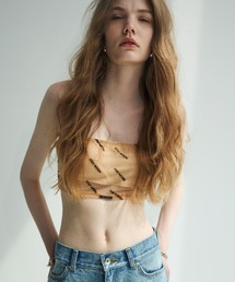 MONOGRAM SHEER BARE TOP/モノグラムシアーベアトップ