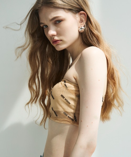 JOSE MOON(ジョゼムーン)の「MONOGRAM SHEER BARE TOP/モノグラムシアーベアトップ(チューブトップ・レディース・ブラック/ベージュ系その他・FREE)」の5枚目の写真