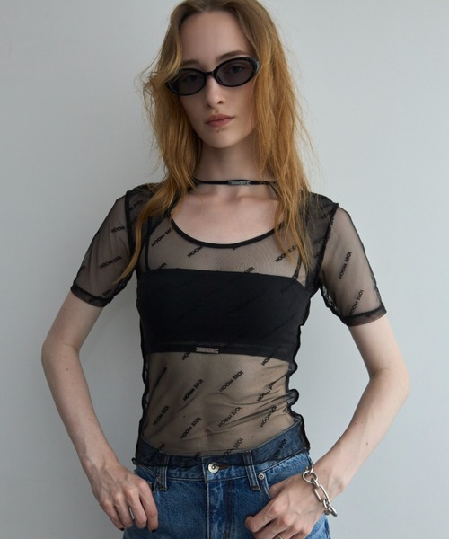 JOSE MOON(ジョゼムーン)の「MONOGRAM SHEER BARE TOP/モノグラムシアーベアトップ(チューブトップ・レディース・ブラック/ベージュ系その他・FREE)」の15枚目の写真