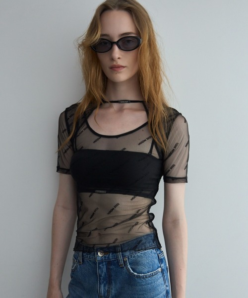 JOSE MOON(ジョゼムーン)の「MONOGRAM SHEER BARE TOP/モノグラムシアーベアトップ(チューブトップ・レディース・ブラック/ベージュ系その他・FREE)」の16枚目の写真